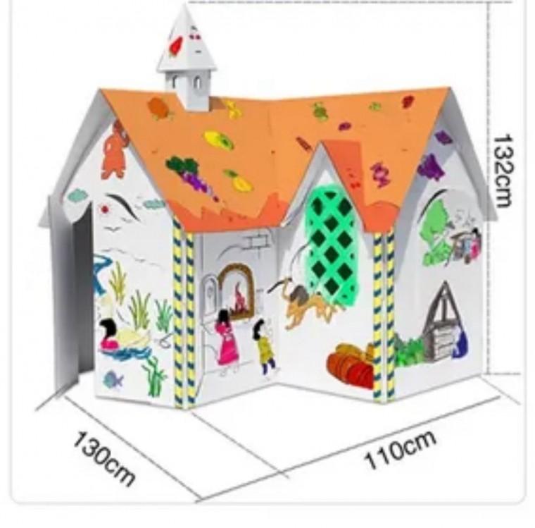 Casută din carton de colorat Mistery Fortress 130X110X132