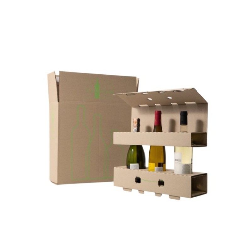 cutii din carton e-commerce  pentru 3 sticle