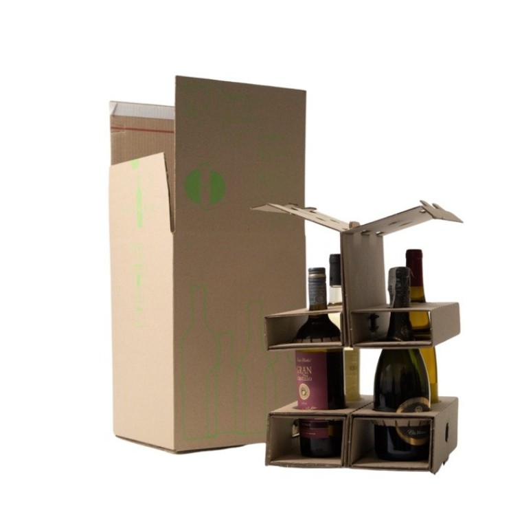 cutii din carton  e-commerce pentru 4 sticle
