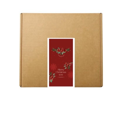 Eticheta 5X10 cm "Merry Christmas and Happy New Year" roșu
